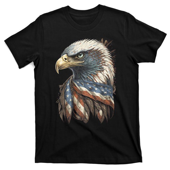 Patriotic Bald Eagle 4th Of July Usa American Flag T-Shirt