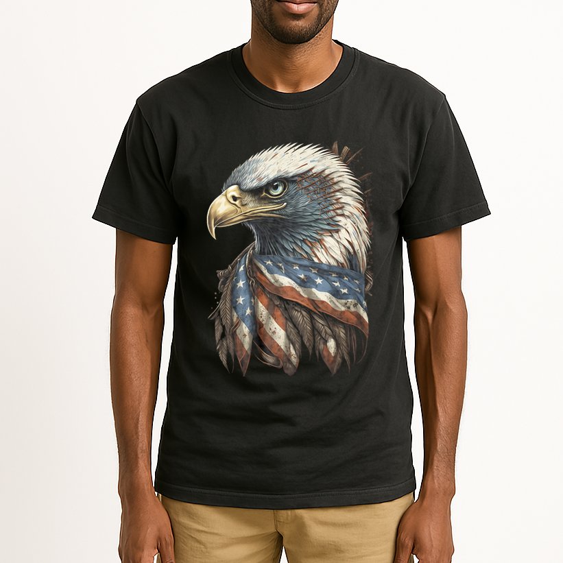 Patriotic Bald Eagle 4th Of July Usa American Flag Tall T-Shirt