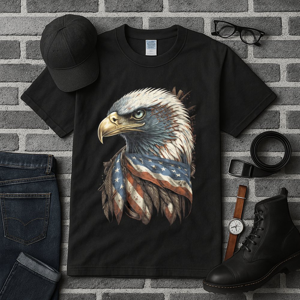 Patriotic Bald Eagle 4th Of July Usa American Flag Tall T-Shirt
