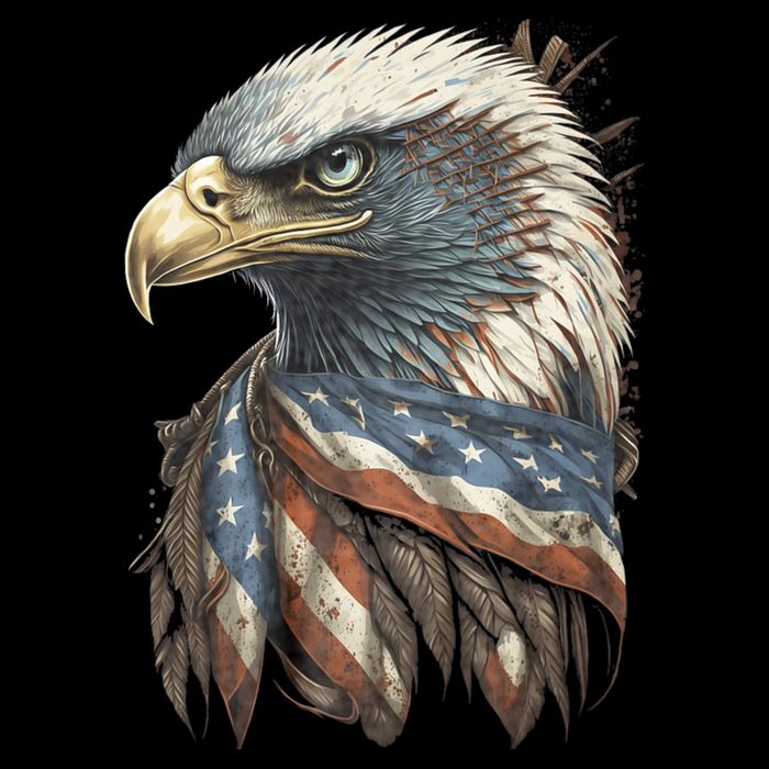 Patriotic Bald Eagle 4th Of July Usa American Flag Sustainable Bucket Hat