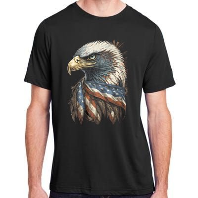 Patriotic Bald Eagle 4th Of July Usa American Flag Adult ChromaSoft Performance T-Shirt