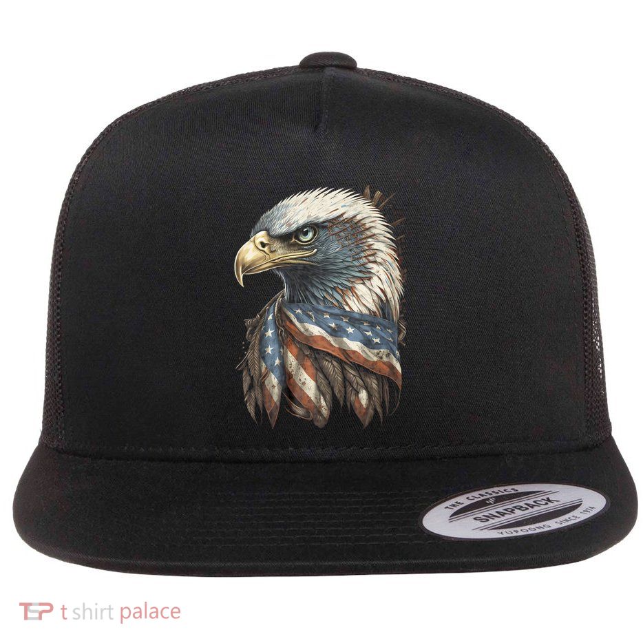 Patriotic Bald Eagle 4th Of July Usa American Flag Flatbill Hat