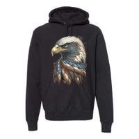 Patriotic Bald Eagle 4th Of July Usa American Flag Premium Hoodie