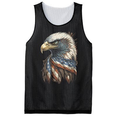 Patriotic Bald Eagle 4th Of July Usa American Flag Mesh Reversible Basketball Jersey Tank