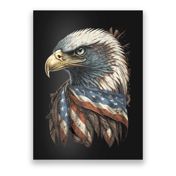 Patriotic Bald Eagle 4th Of July Usa American Flag Poster