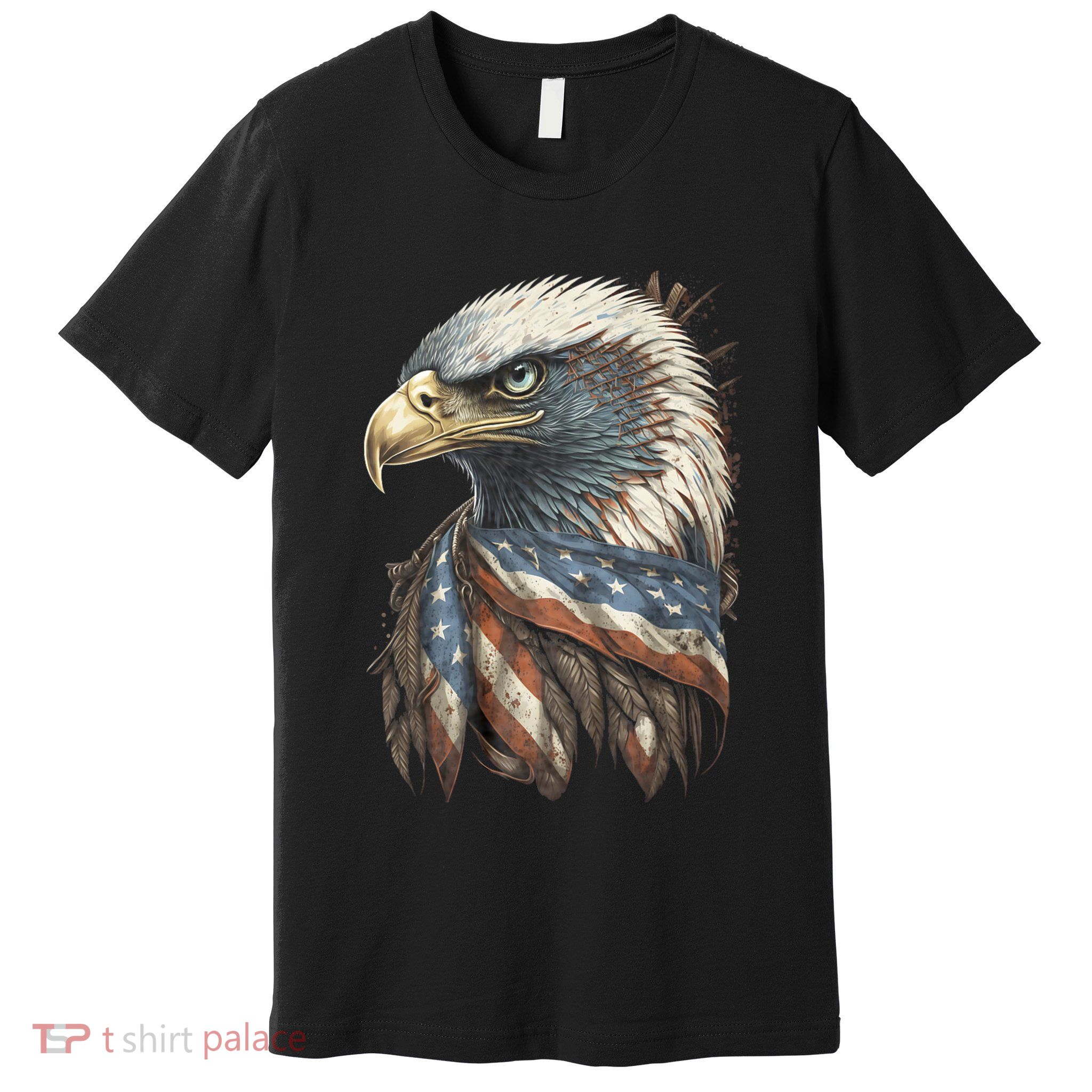 Patriotic Bald Eagle 4th Of July Usa American Flag Premium T-Shirt