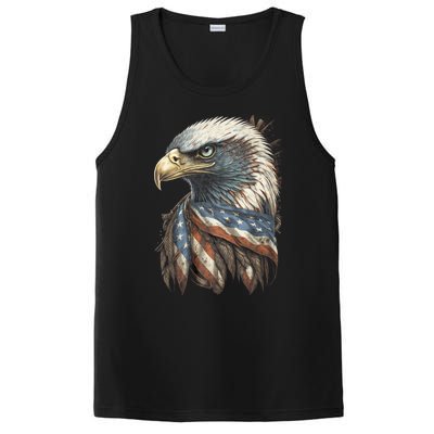 Patriotic Bald Eagle 4th Of July Usa American Flag PosiCharge Competitor Tank