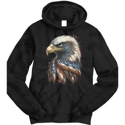 Patriotic Bald Eagle 4th Of July Usa American Flag Tie Dye Hoodie