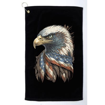 Patriotic Bald Eagle 4th Of July Usa American Flag Golf Towel