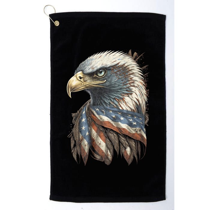 Patriotic Bald Eagle 4th Of July Usa American Flag Golf Towel