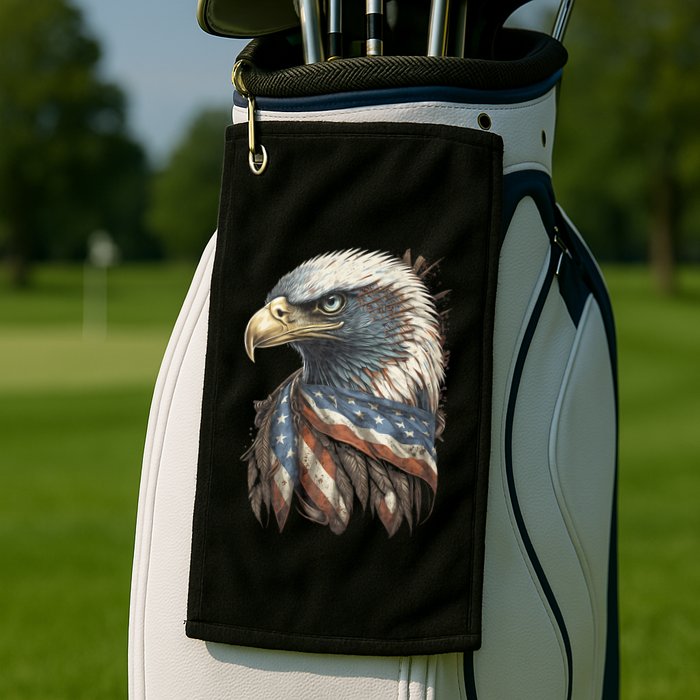 Patriotic Bald Eagle 4th Of July Usa American Flag Golf Towel