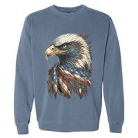 Patriotic Bald Eagle 4th Of July Usa American Flag Garment-Dyed Sweatshirt