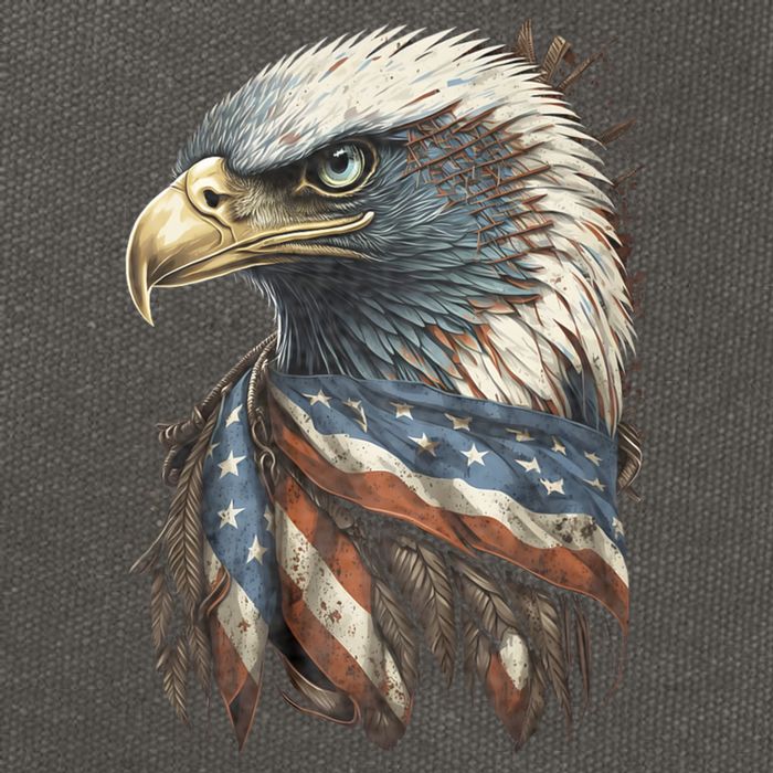 Patriotic Bald Eagle 4th Of July Usa American Flag Cotton Canvas Backpack