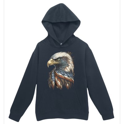 Patriotic Bald Eagle 4th Of July Usa American Flag Urban Pullover Hoodie