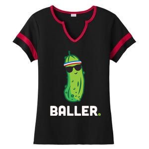 Pickle Baller Funny Pickleball Ladies Halftime Notch Neck Tee