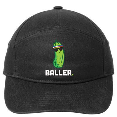 Pickle Baller Funny Pickleball 7-Panel Snapback Hat