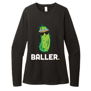 Pickle Baller Funny Pickleball Womens CVC Long Sleeve Shirt