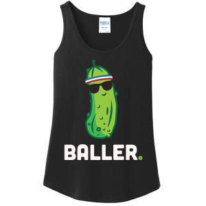 Pickle Baller Funny Pickleball Ladies Essential Tank