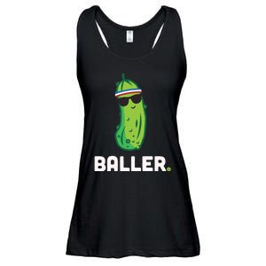 Pickle Baller Funny Pickleball Ladies Essential Flowy Tank