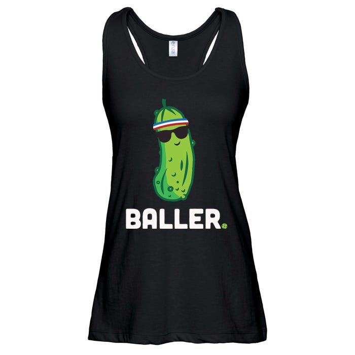 Pickle Baller Funny Pickleball Ladies Essential Flowy Tank