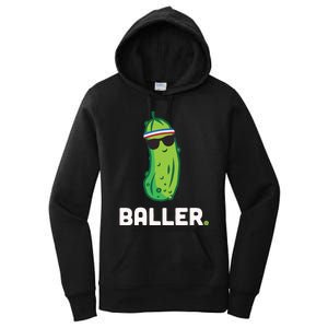 Pickle Baller Funny Pickleball Women's Pullover Hoodie