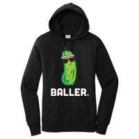 Pickle Baller Funny Pickleball Women's Pullover Hoodie