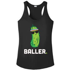 Pickle Baller Funny Pickleball Ladies PosiCharge Competitor Racerback Tank