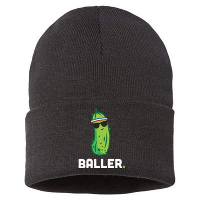 Pickle Baller Funny Pickleball Sustainable Knit Beanie