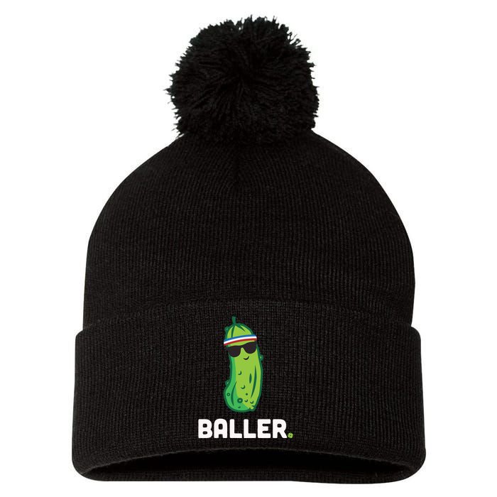 Pickle Baller Funny Pickleball Pom Pom 12in Knit Beanie