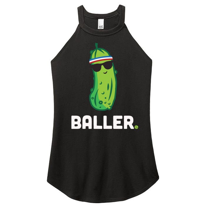 Pickle Baller Funny Pickleball Women's Perfect Tri Rocker Tank