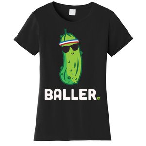 Pickle Baller Funny Pickleball Women's T-Shirt