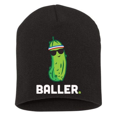 Pickle Baller Funny Pickleball Short Acrylic Beanie