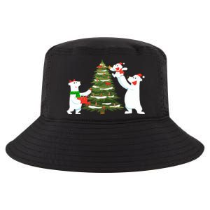 Polar Bear Family With Christmas Tree Cool Comfort Performance Bucket Hat