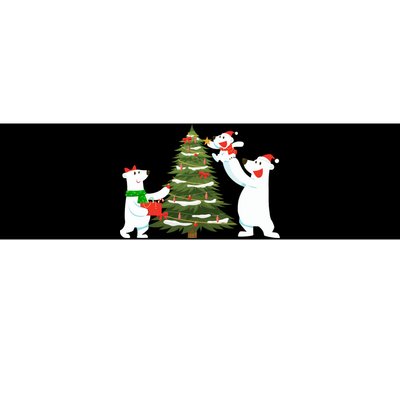 Polar Bear Family With Christmas Tree Bumper Sticker