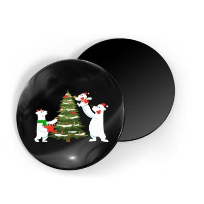 Polar Bear Family With Christmas Tree Magnet