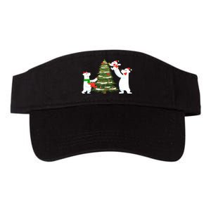 Polar Bear Family With Christmas Tree Valucap Bio-Washed Visor