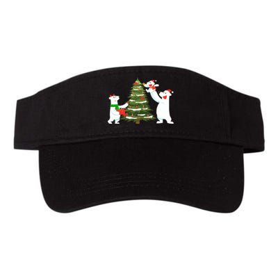 Polar Bear Family With Christmas Tree Valucap Bio-Washed Visor