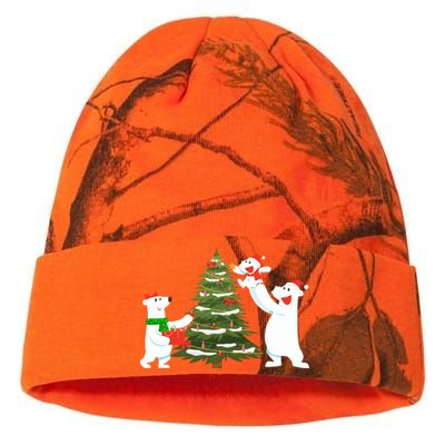 Polar Bear Family With Christmas Tree Kati Licensed 12" Camo Beanie