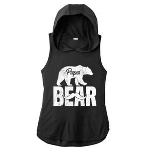 Papa Bear For Fathers Day For Grandpa Papa Bear Funny Ladies PosiCharge Tri-Blend Wicking Draft Hoodie Tank