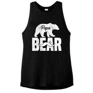 Papa Bear For Fathers Day For Grandpa Papa Bear Funny Ladies PosiCharge Tri-Blend Wicking Tank