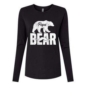 Papa Bear For Fathers Day For Grandpa Papa Bear Funny Womens Cotton Relaxed Long Sleeve T-Shirt