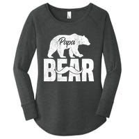 Papa Bear For Fathers Day For Grandpa Papa Bear Funny Women's Perfect Tri Tunic Long Sleeve Shirt