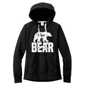 Papa Bear For Fathers Day For Grandpa Papa Bear Funny Women's Fleece Hoodie