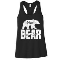 Papa Bear For Fathers Day For Grandpa Papa Bear Funny Women's Racerback Tank