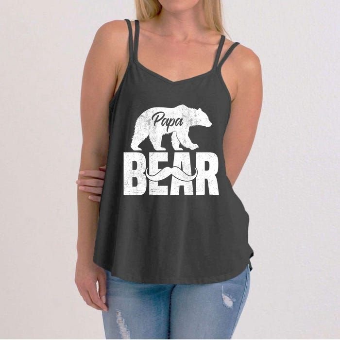 Papa Bear For Fathers Day For Grandpa Papa Bear Funny Women's Strappy Tank