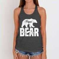 Papa Bear For Fathers Day For Grandpa Papa Bear Funny Women's Knotted Racerback Tank