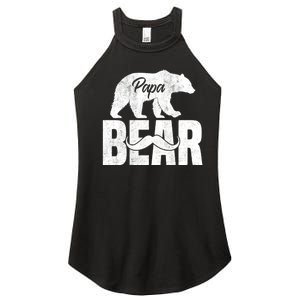 Papa Bear For Fathers Day For Grandpa Papa Bear Funny Women's Perfect Tri Rocker Tank