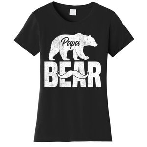 Papa Bear For Fathers Day For Grandpa Papa Bear Funny Women's T-Shirt