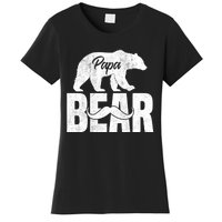 Papa Bear For Fathers Day For Grandpa Papa Bear Funny Women's T-Shirt