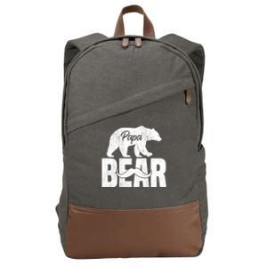 Papa Bear For Fathers Day For Grandpa Papa Bear Funny Cotton Canvas Backpack